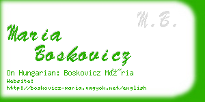 maria boskovicz business card